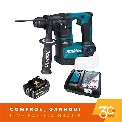 Combo Martelete Rotativo 18V DHR171Z30ANOS com Bateria e Carregador Makita 204667