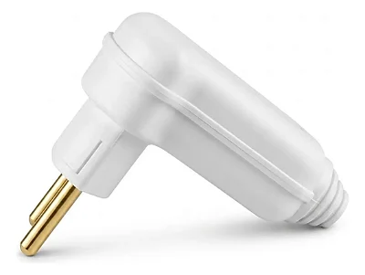 Pino Macho Branco 2P 10A PLD10-2 90º C/Prensa Cabos 177131