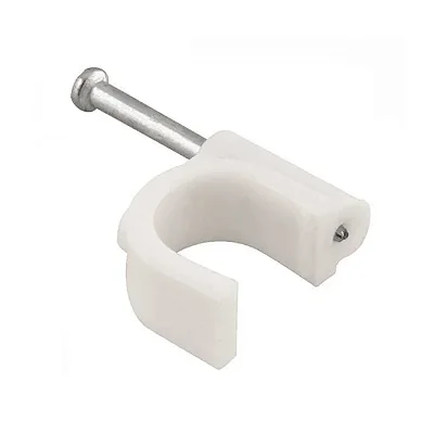 Grampo Para Fio Cabo Coaxial Branco 15PCS 022126
