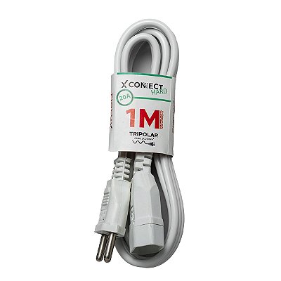 Extensão 1 Metro 20A 2P+T Branca ConnectHard Fiolux 612908