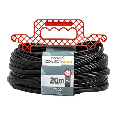 Extensão 20 Metros 20A 2P+T Preta ConnectHard Fiolux 613097