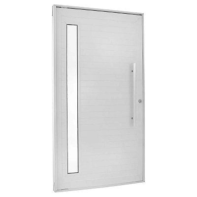 Porta Lambril Pivotante 220x120 Branca Direita com Puxador e Visor 10100 Esquadrisul