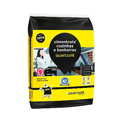 Argamassa AC1 Cimentcola Cozinhas e Banheiros 20KG Cinza Quartzolit 914687