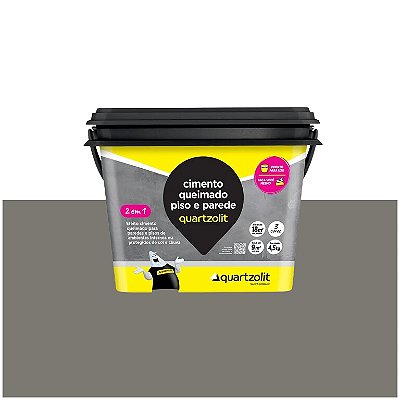 Cimento Queimado Cinza Escuro 4,5KG Quartzolit 240309