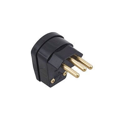 Plug Macho 2P+T 10A 90º Preto B.Lux