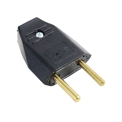 Plug Macho 2P 10A 180º Preto B.Lux