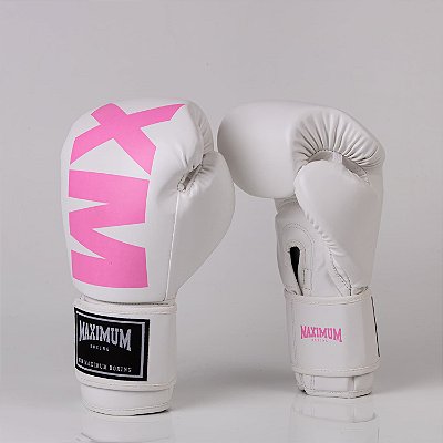 Luva de Boxe e Muay Thai Feminina MXM - Cor White/Pink