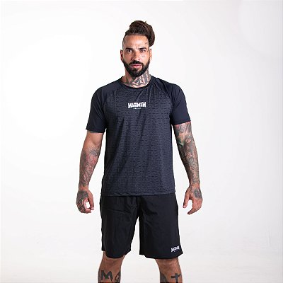 Camiseta Treino Fitness Dry Fit Escrita Maximum Preto