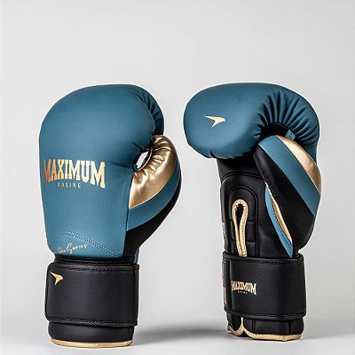 Luva de Boxe e Muay Thai Profissional Azul e Dourado