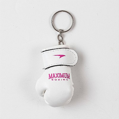 Chaveiro Luva de Boxe Branco e Rosa