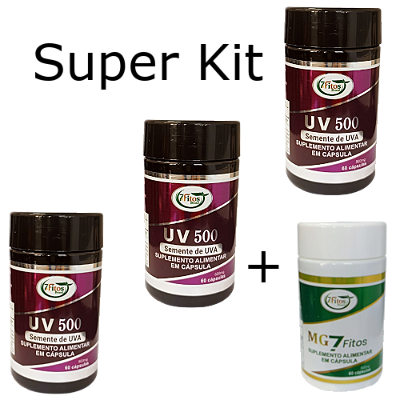 UV 500 - Kit 3 Unidades - Puro Etrato De Semente DE Uva Com MG7 de brinde
