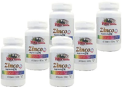 kit 6 Potes Zinco Bisglicinato 60 Cápsulas