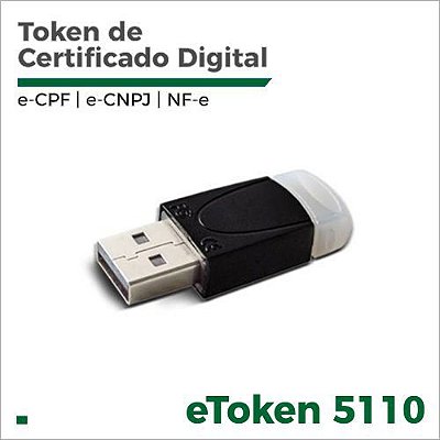 Token para Certificado Digital Safenet 5110 - Homologado (cores no preto e no branco)
