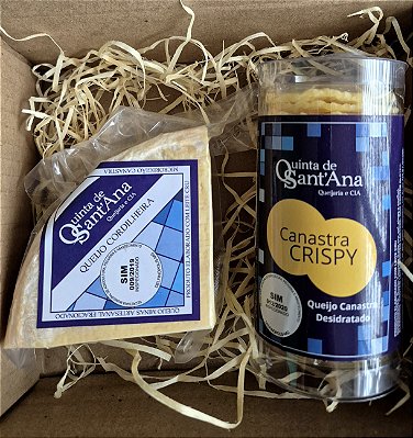 QUEIJO CANASTRA CORDILHEIRA fração pequena e UM QUEIJO DESIDRATADO CANASTRA CRISPY - Kit Promocional
