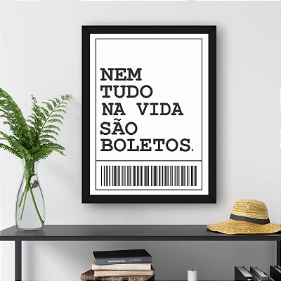 Quadro Preto e Branco Para Sala Boleto