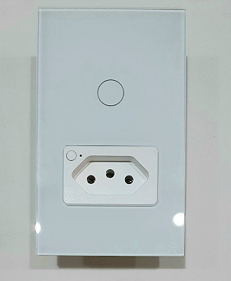 Interruptor com tomada inteligente wifi, painel de vidro, app Tuya / Smart Life, funciona com Alexa, Google Home