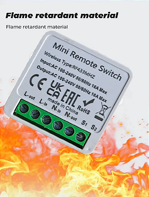 INTERRUPTOR MINI SEM FIO RF 433MHZ COM CONTROLE REMOTO