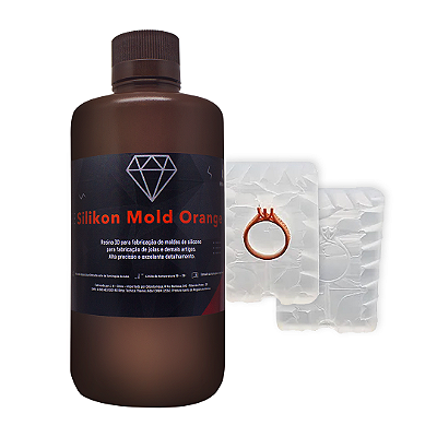 Resina 3D Joias PrintaX Silikon Mold Orange 1kg #PromoX