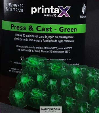 Resina 3D Odontológica PrintaX Press & Cast Green 500g