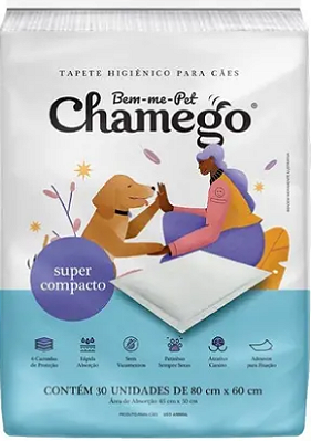 Chamego Compacto tapete higiênico cor branco 60x80cm 30 unidades