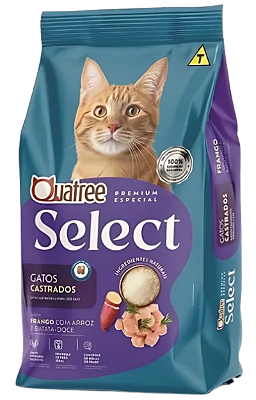 Ração Seca Quatree Select Frango Arroz Gatos Castrados