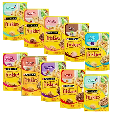 10 Sachês Friskies Gatos 85g Sabores a escolher
