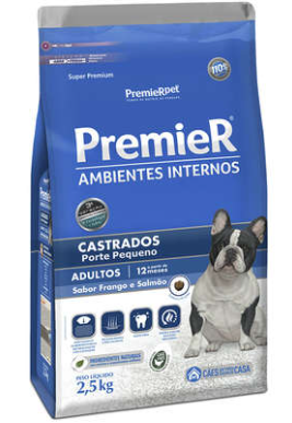 Ração Premier Pet Ambiente Interno Cães Castrados 2,5kg
