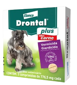 Vermífugo Drontal Plus Carne para Cães 10kg 2 Comprimidos