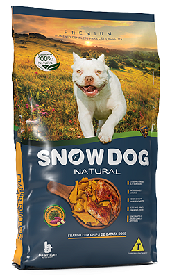 Snow Dog Premium Natural Sabor Frango com Chips de Batata Doce para Cães Adulto 20 kg