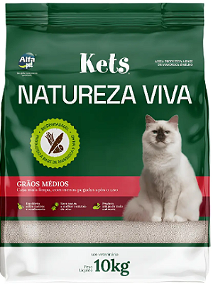 Areia Biodegradável Milho e Mandioca media 10 kg