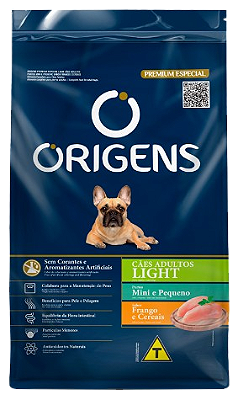 Ração Origens Light para Cães Adultos de Porte Mini e Pequeno  10 kg