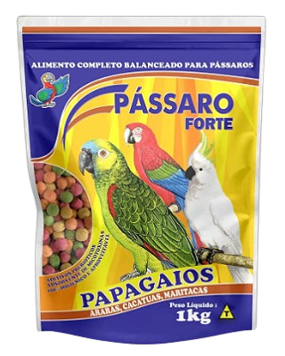 Alimento Extrusado para Papagaios Pássaro Forte 1 kg