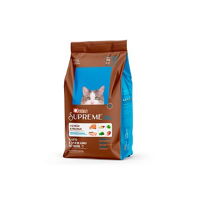 Ração Quatree Supreme para Gatos Sênior +7 Sabor Salmão e Frango 10,1 kg