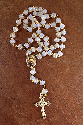 Terço Nossa Senhora do Perpétuo Socorro (em cristal)
