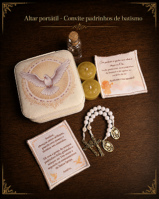 Altar Portátil - Convite para padrinhos de batismo