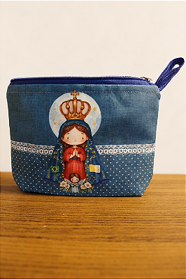 Necessaire / porta véu infantil - Modelo 1 - Nossa Senhora Aparecida