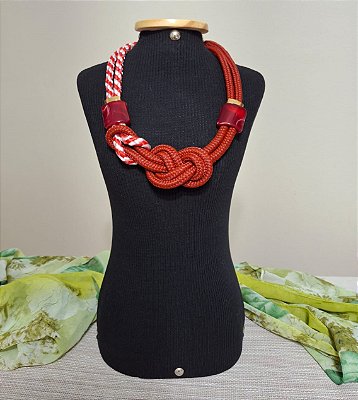 Colar de Corda Náutica Dupla Vermelho