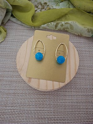 Brinco com Resina Azul Claro