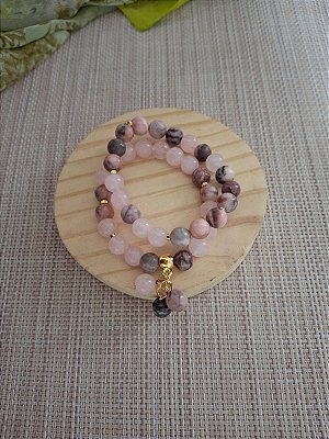 Pulseiras em Jaspe Zebra Rosa