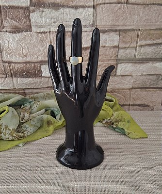 Anel Dourado com Pedra Natural de 10mm (nº 18)