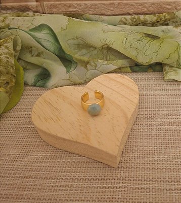 Anel Dourado com Pedra Natural de 10mm (nº 18)