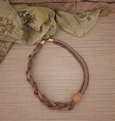 Colar de Corda Náutica Triplo Trançado Marrom