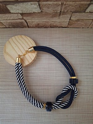 Colar de Corda Náutica Dupla Azul