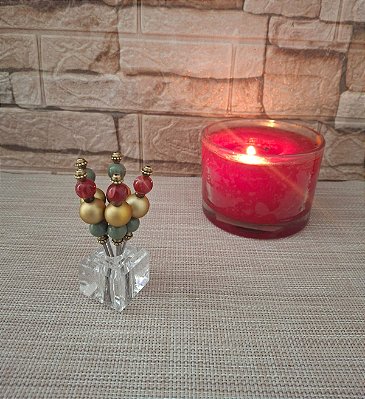 Pega Petiscos com Resina Natal com Suporte Acrílico