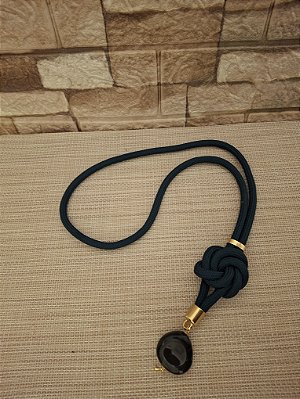 Colar de Corda Náutica Longo Verde Esmeralda com Resina