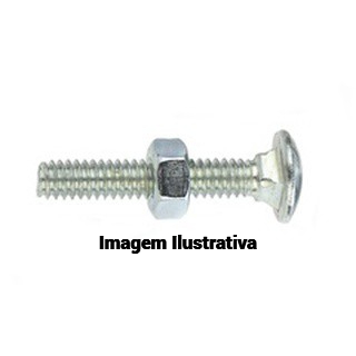 Parafuso Frances Zincado 1/4" X 1.1/2" New Fix - 100 Unidades Com Porca