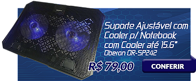 Suporte Ajustável com Cooler para Notebook até 15.6" Oberon OR-SP242