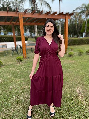 Vestido transpassado (Marsala)