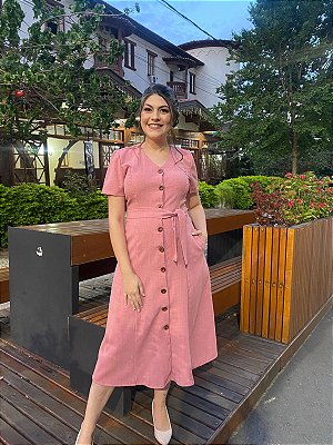 Chemise de linho (Rosa)