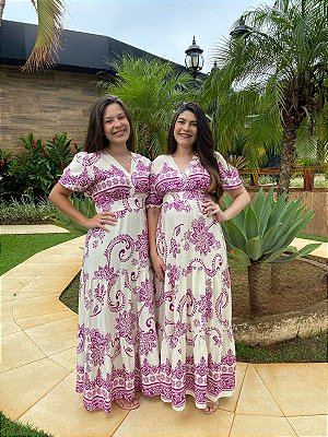 Vestido transpassado (Fúcsia)